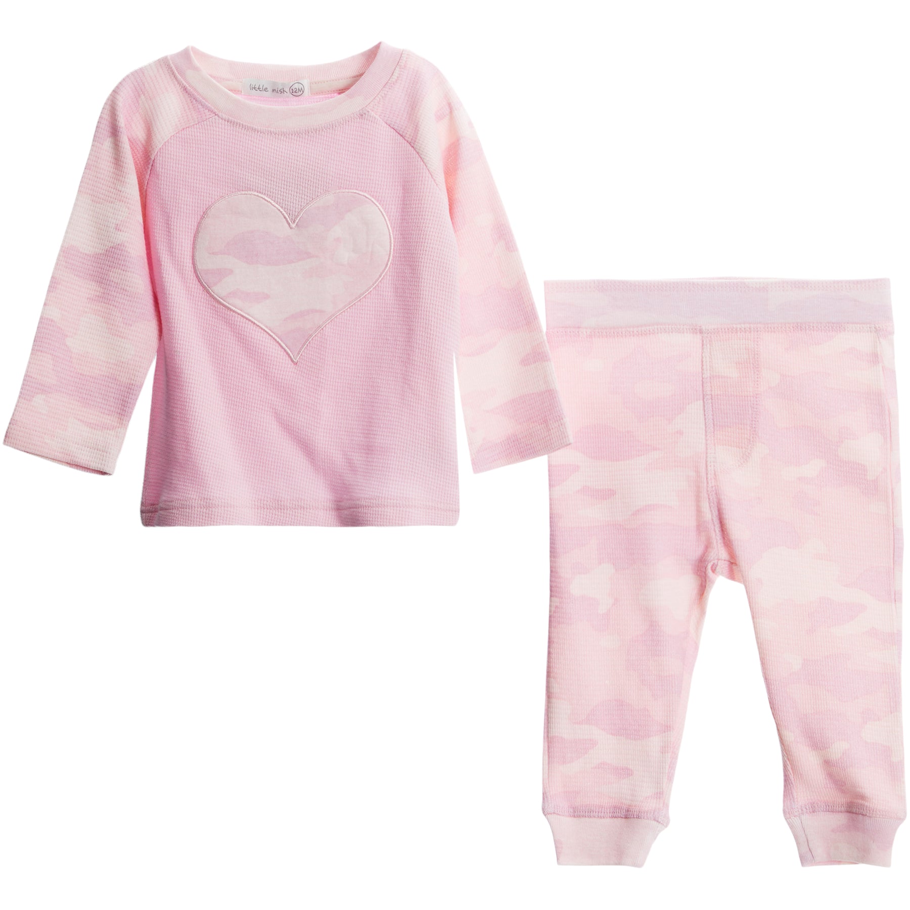 2 Pc Shirt & Pants Set- Camo Hearts