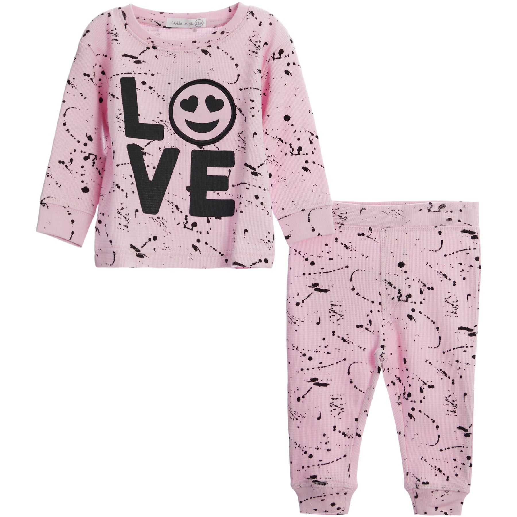 2 Pc Shirt & Pants Set- Splatter Love
