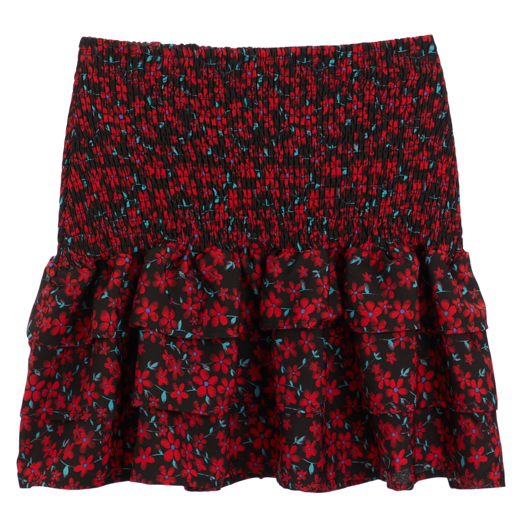3 Tiered Ruffle Smocked Skirt