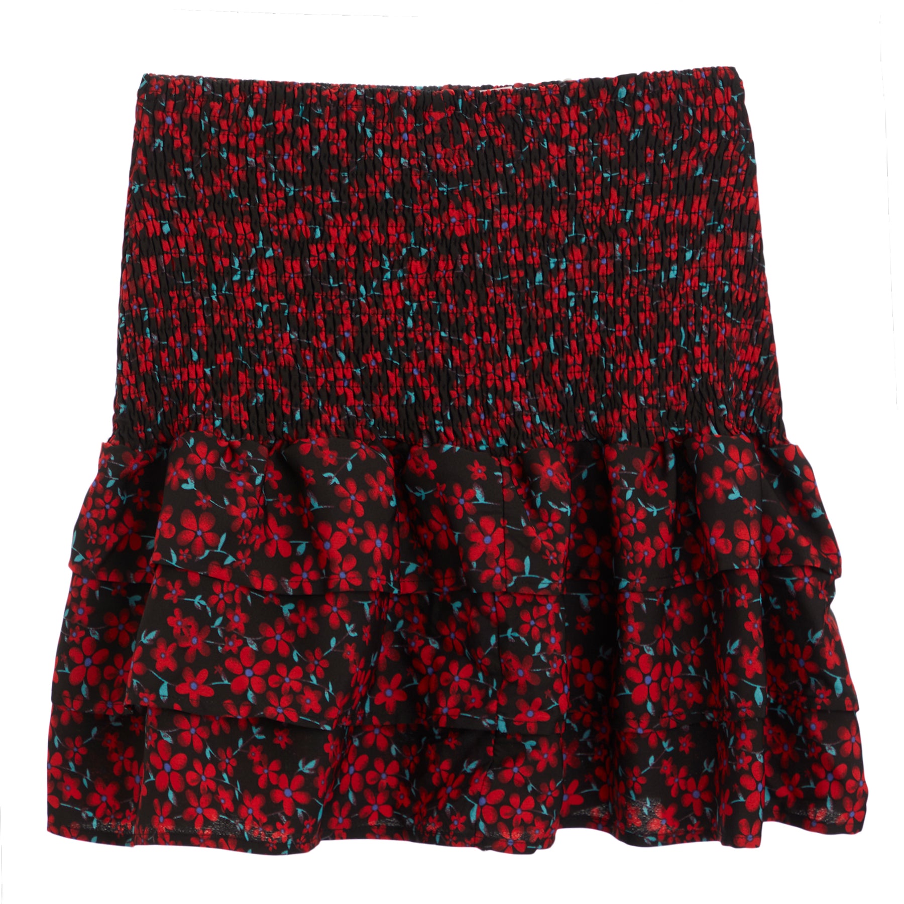 3 Tiered Ruffle Smocked Skirt