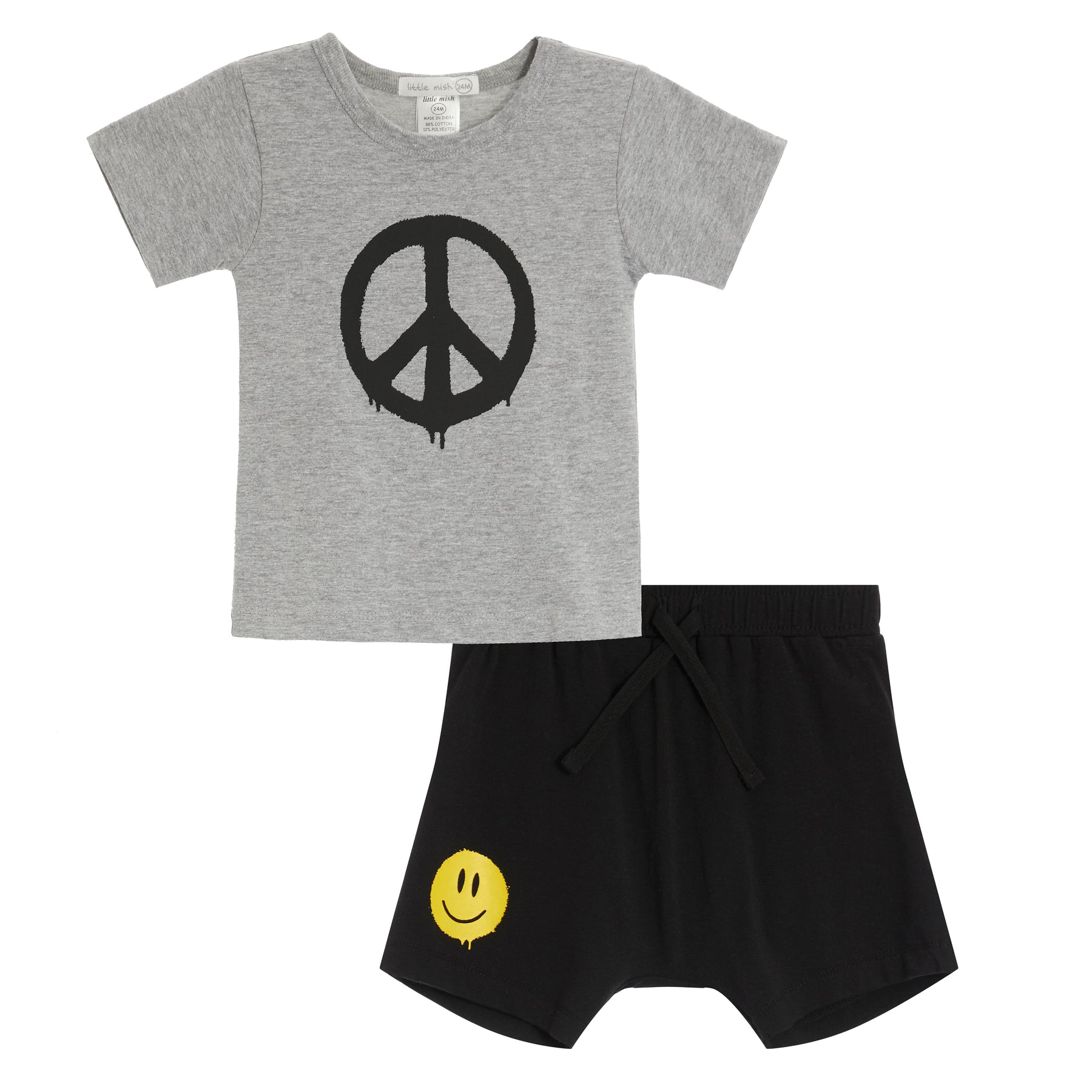 Tee & Shorts Set- Happy