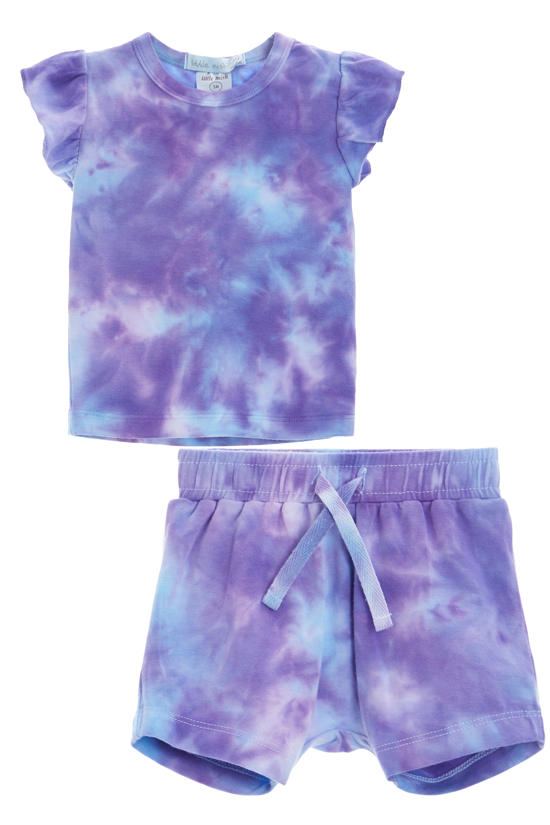 Flutter Tee & Shorts- Lilac Tie Dye