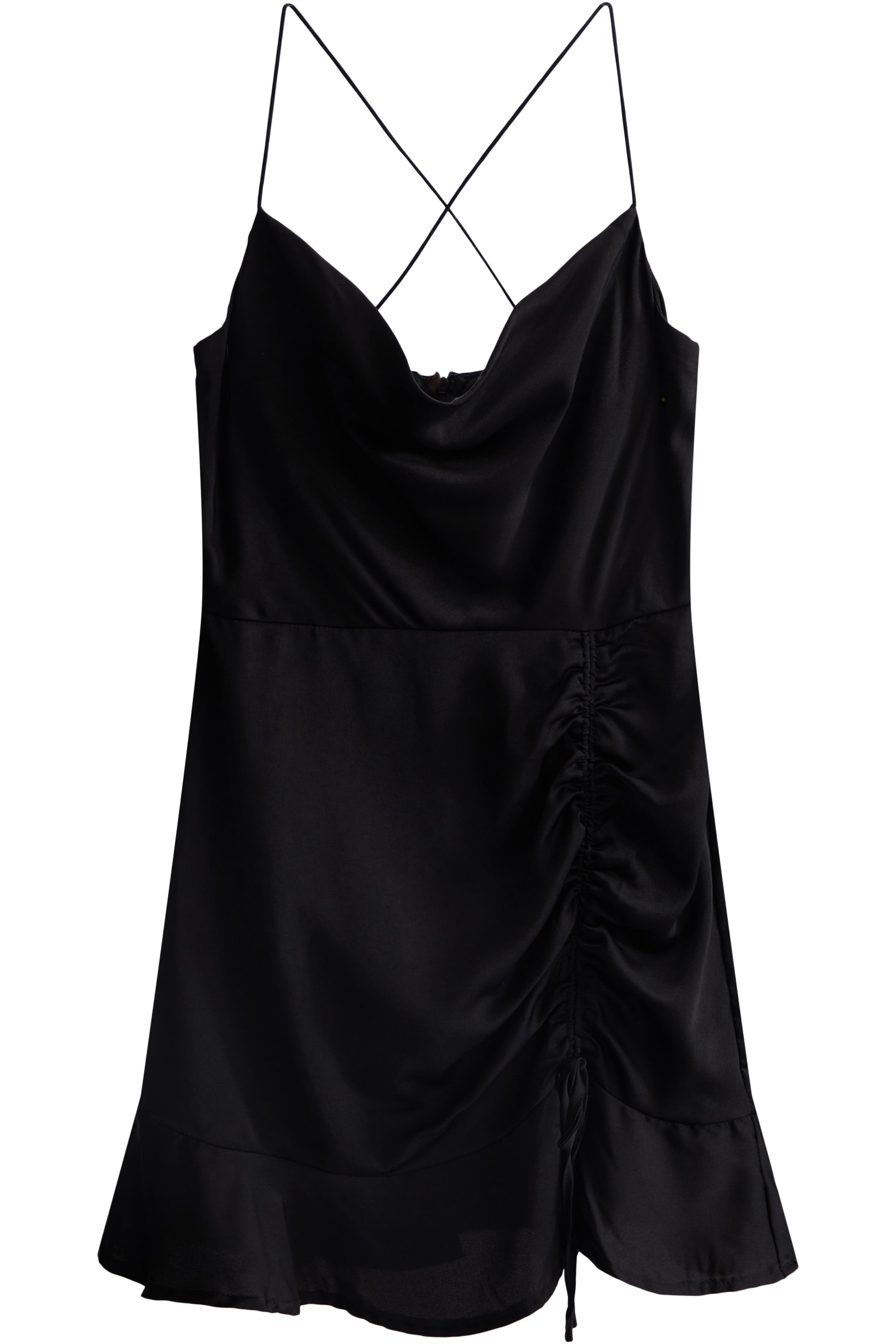 Cowl Neck Ruched Dress