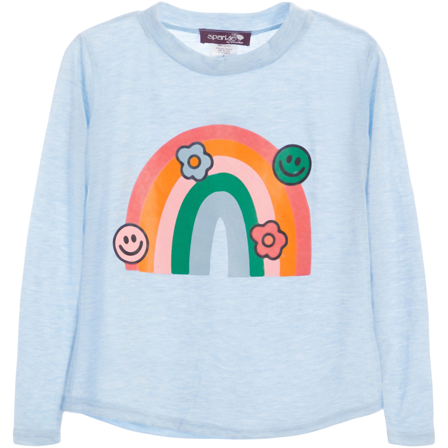 Jersey Tee with Flower Rainbow