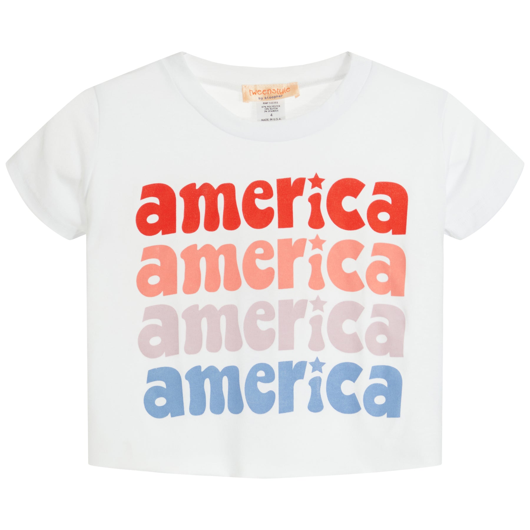 America Print Jersey Short Sleeve Tee