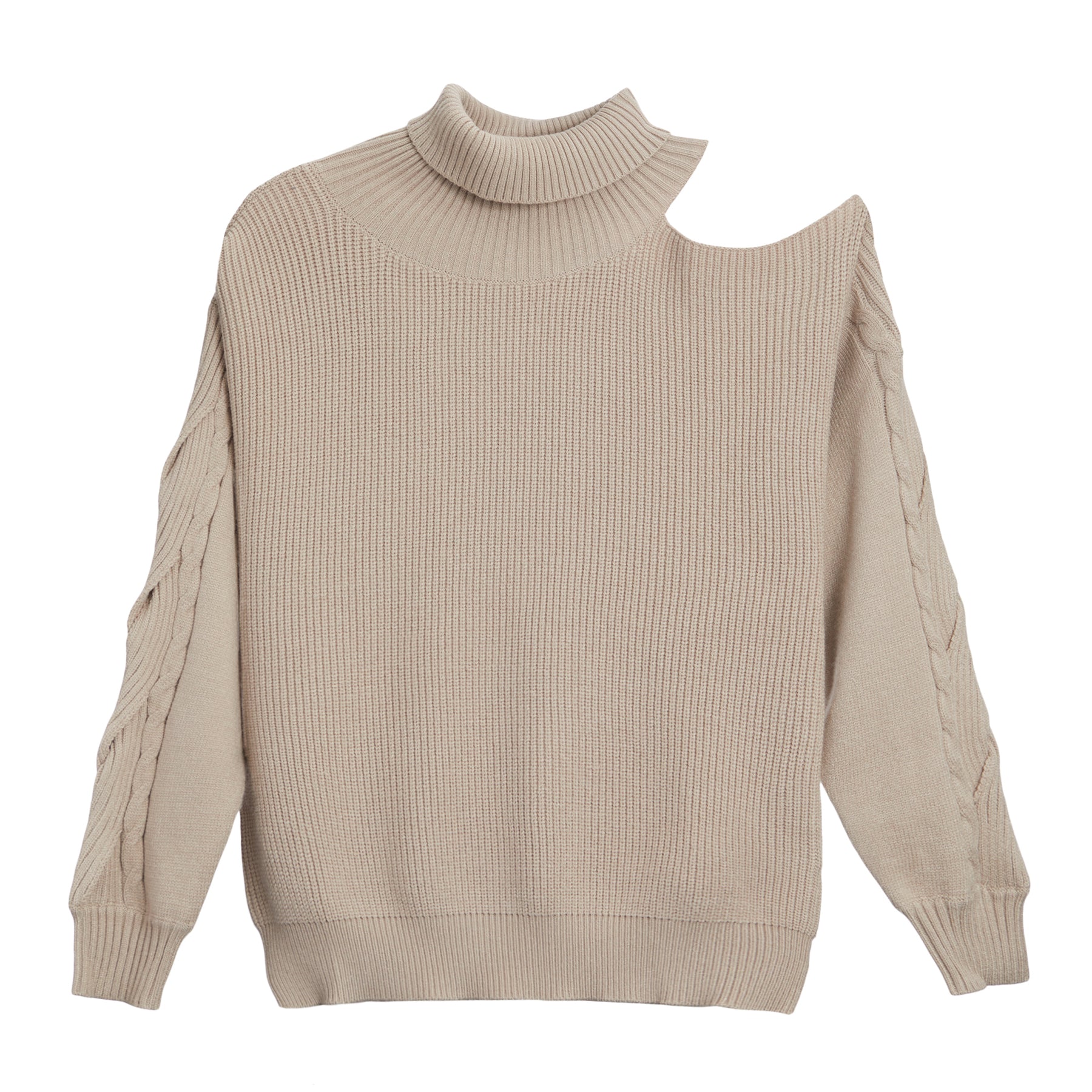 Cut Out Shoulder Turtleneck