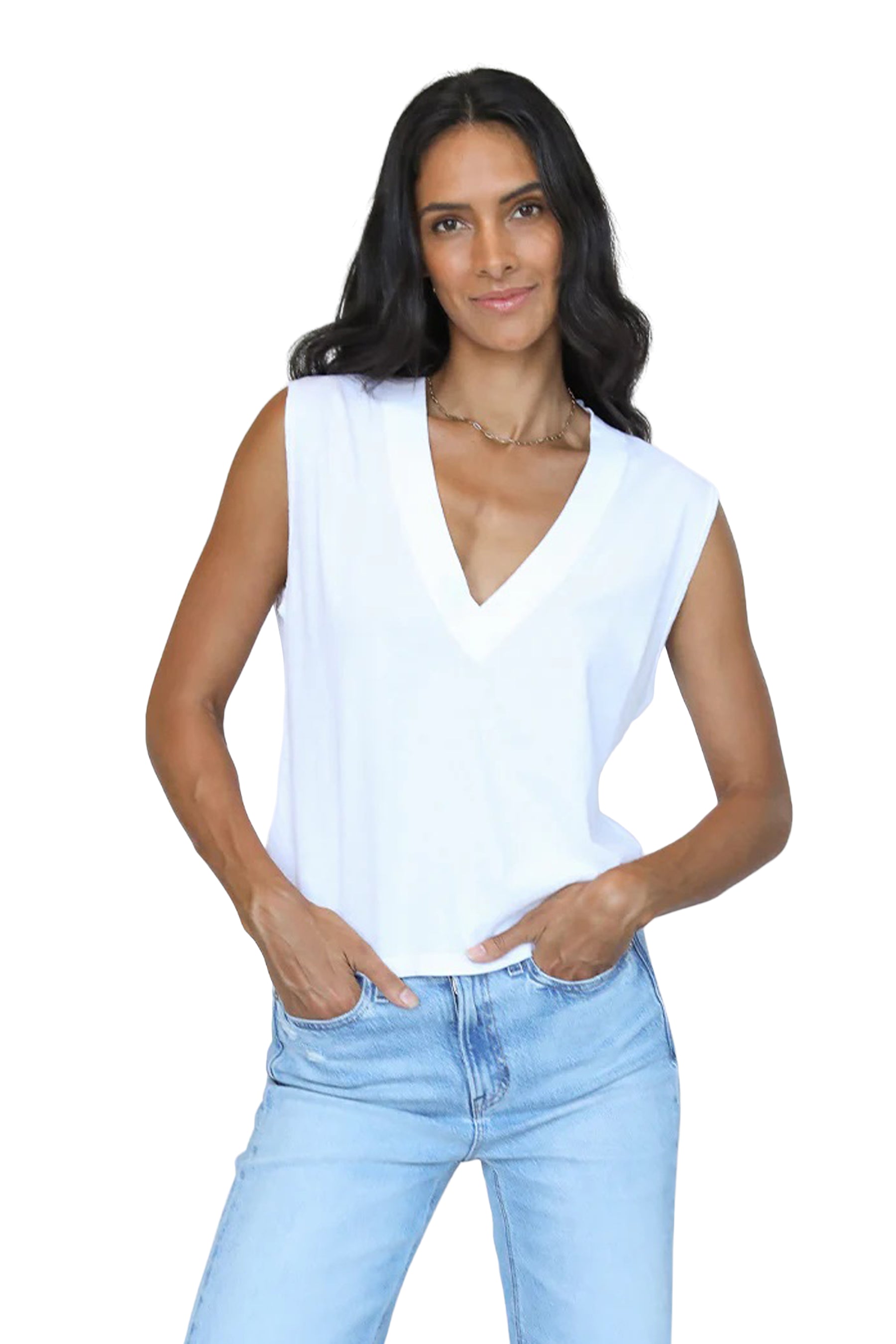 The Margot V-Neck Sleeveless Tee