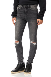 High Rise Distressed Crop Skinny