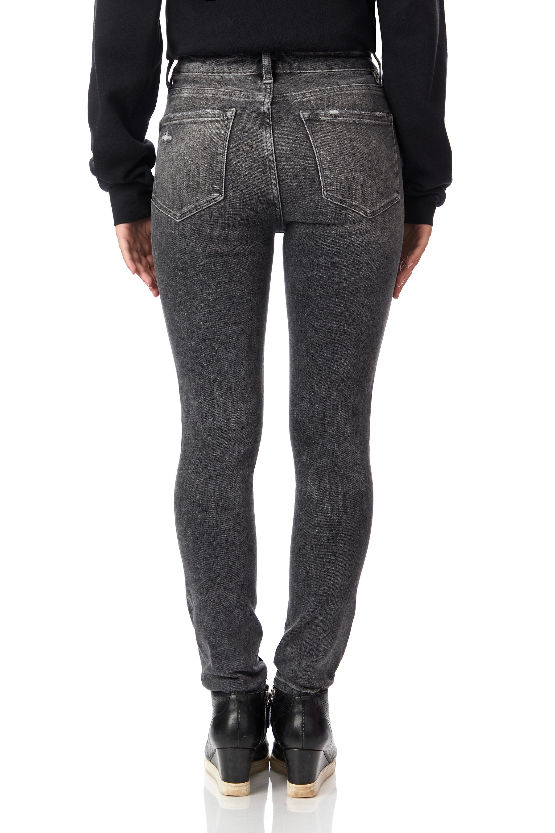 High Rise Distressed Crop Skinny