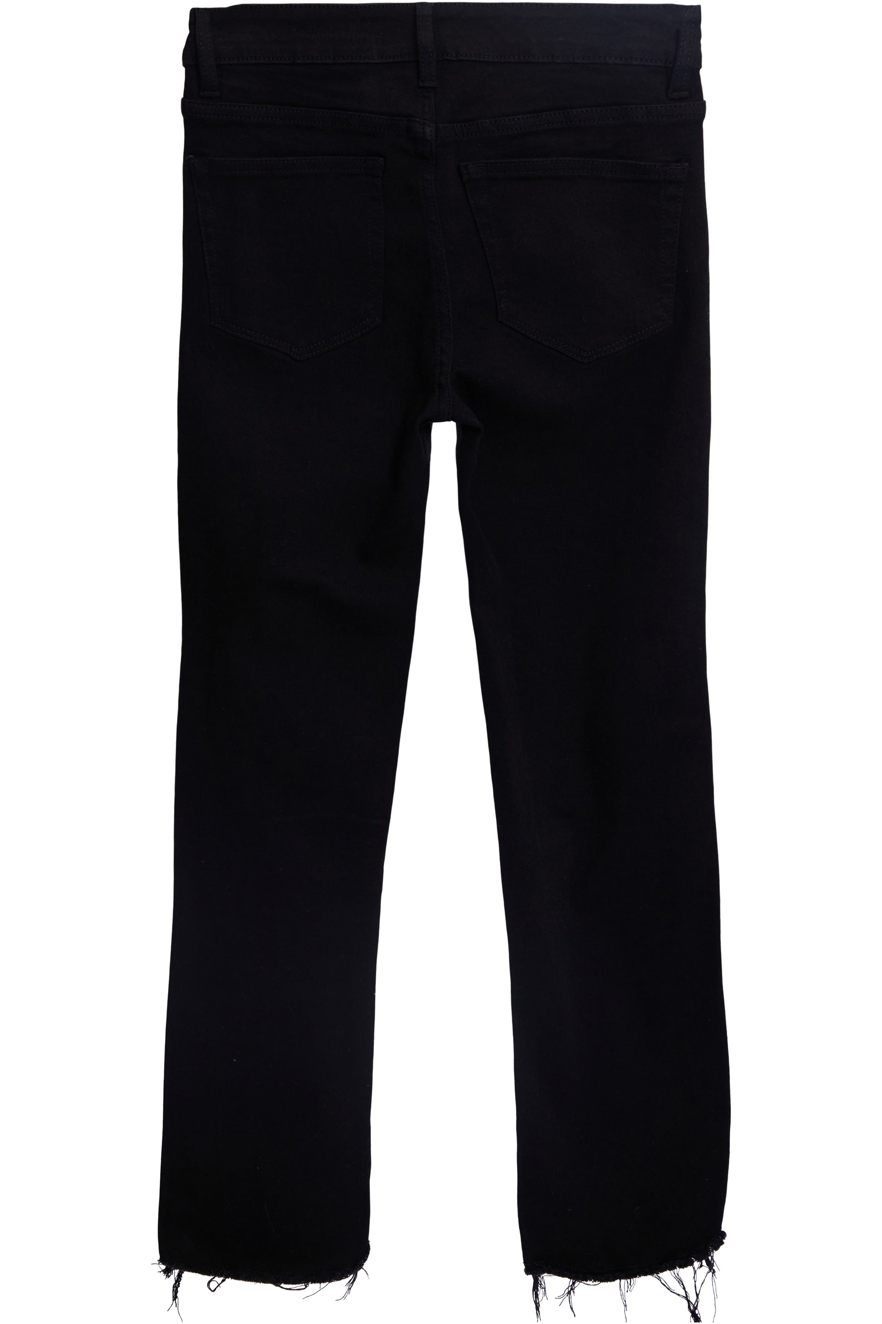 High Rise Raw Hem Straight Jean