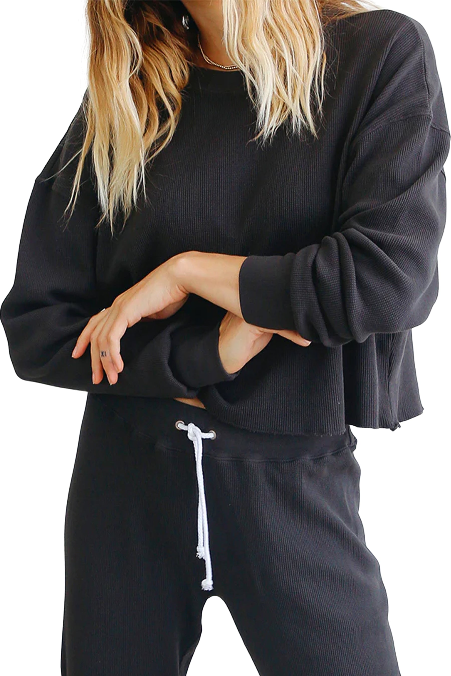 The Crosby Cotton Waffle Pullover