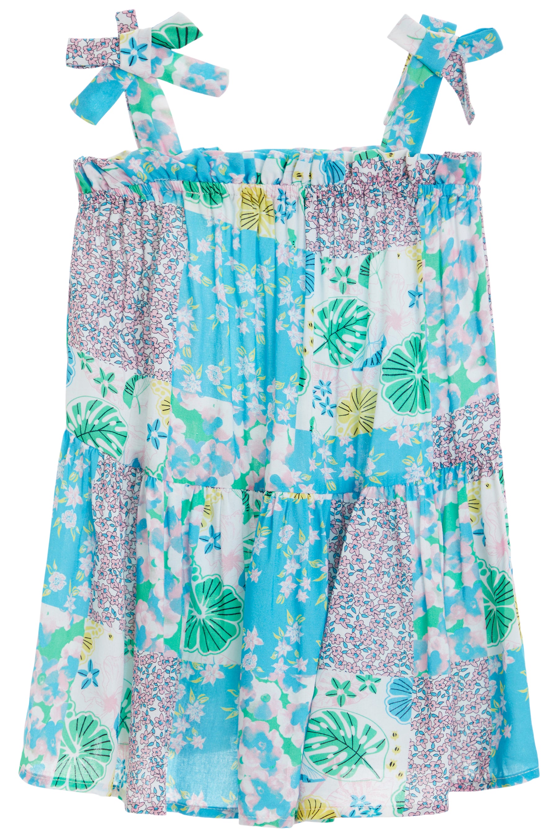 Tie Shoulder Dress- Cool Aqua