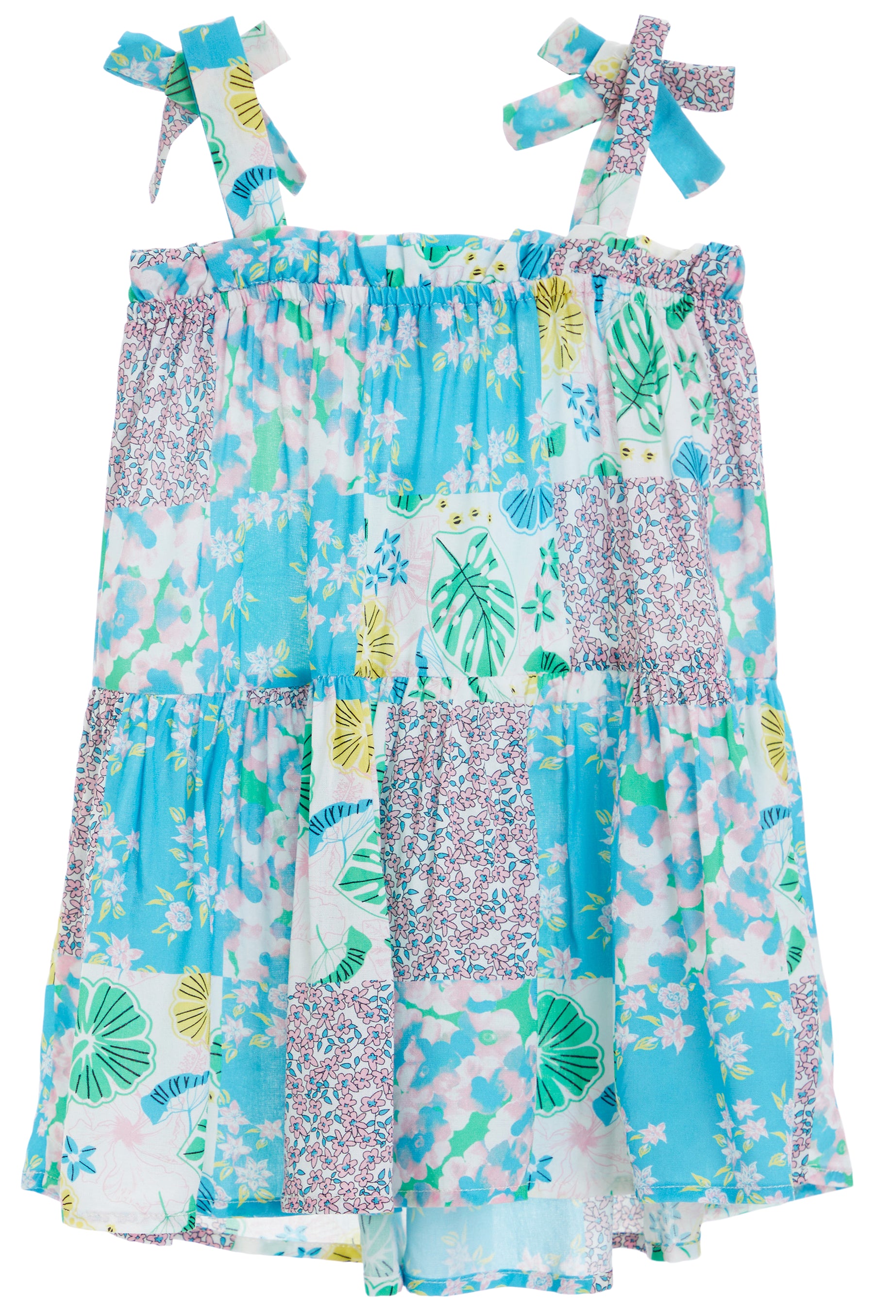 Tie Shoulder Dress- Cool Aqua
