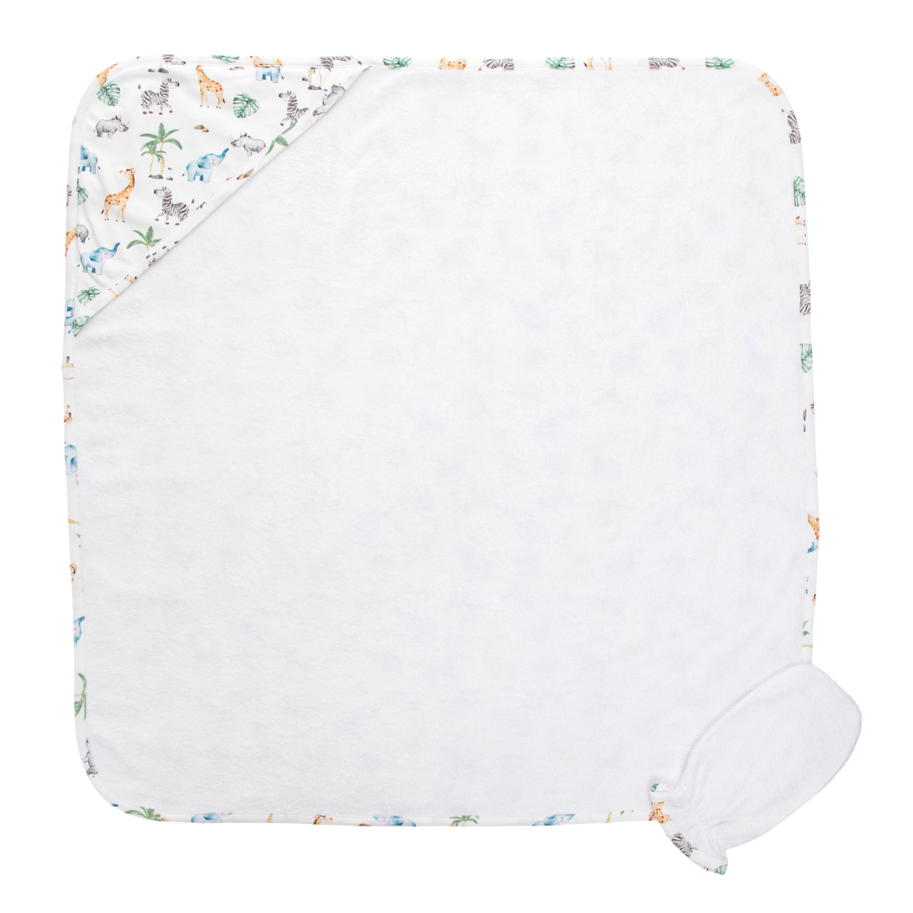 Jungle Hooded Towel With Mitt