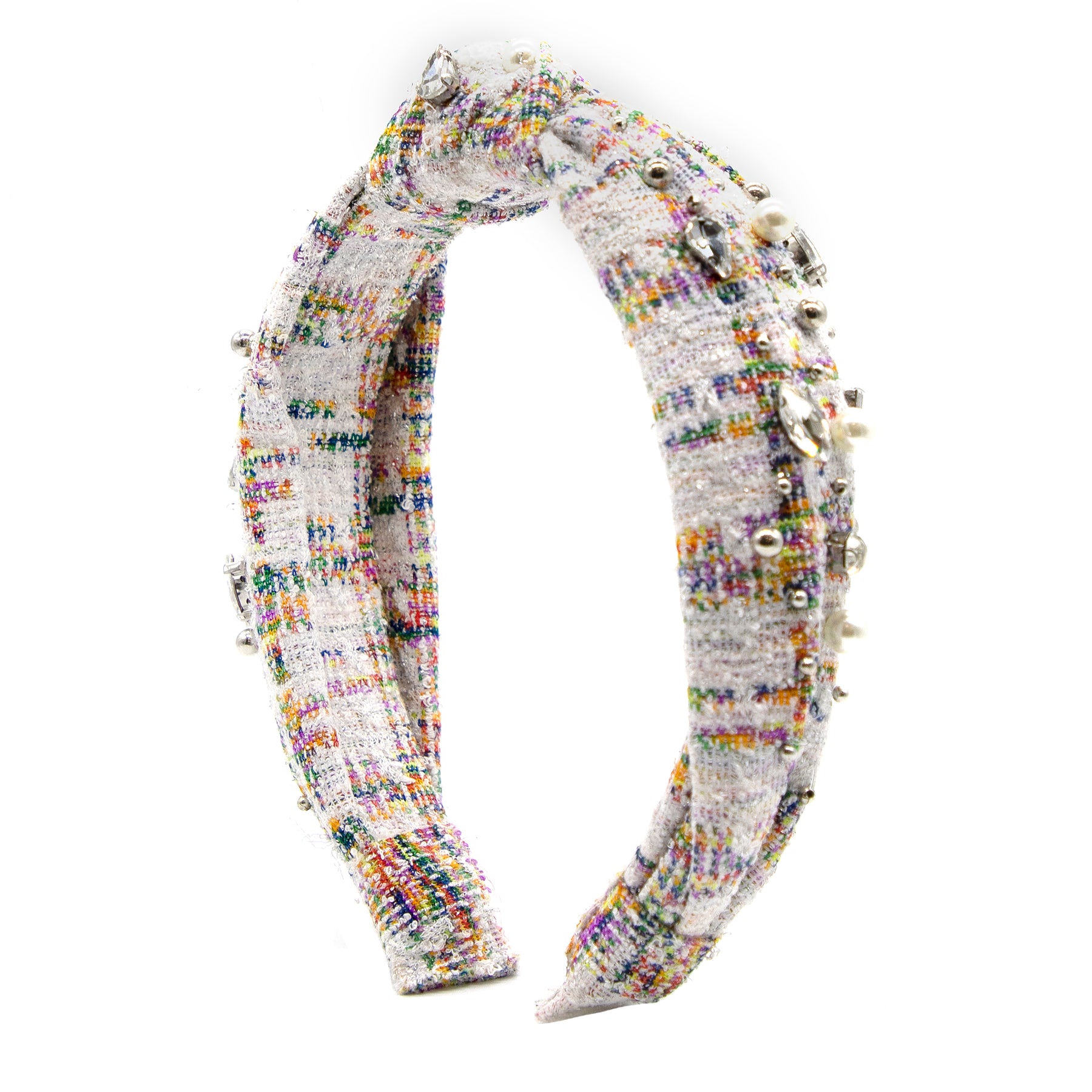 Tweed Jeweled Knot Heaband