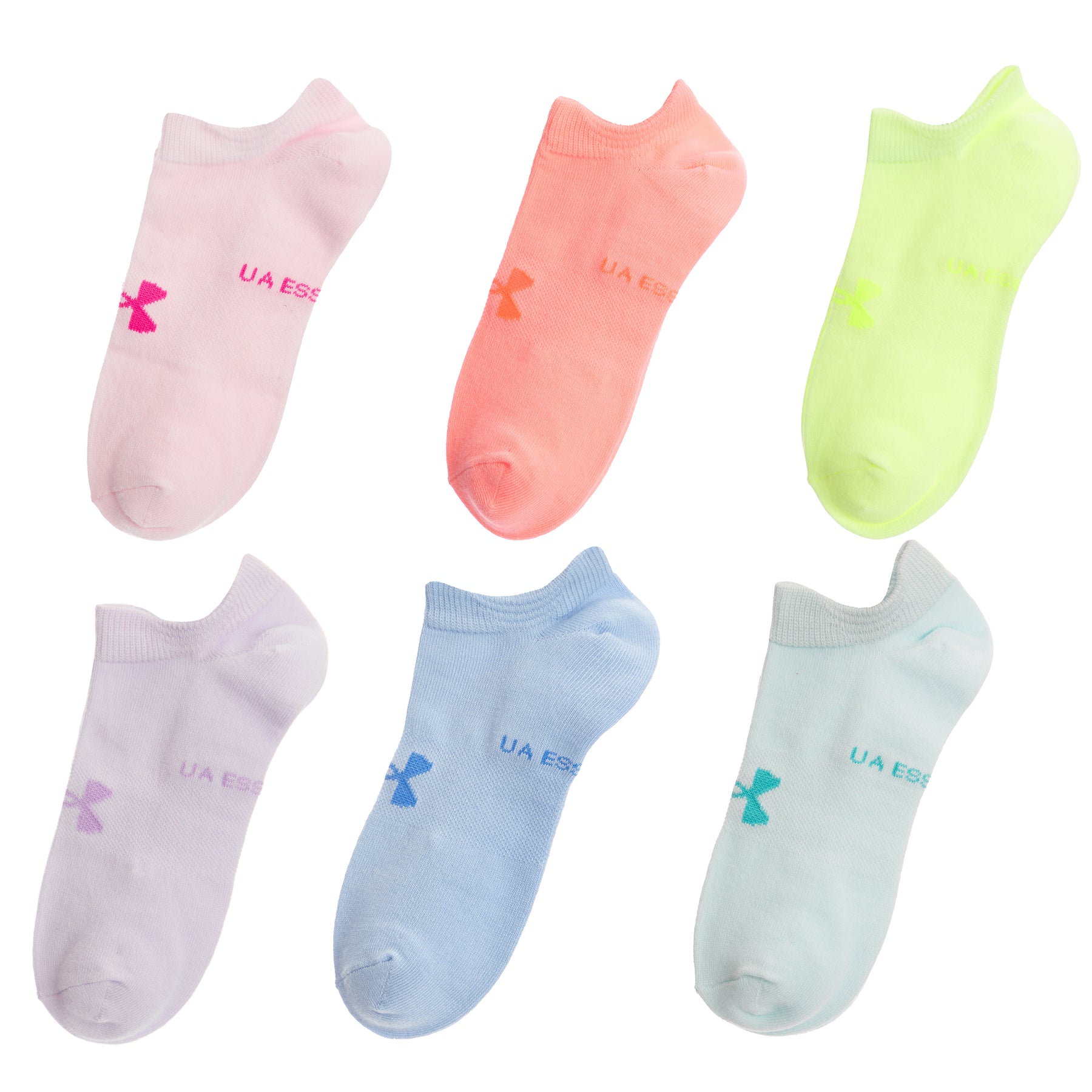 UA No Show 6 Pack Socks