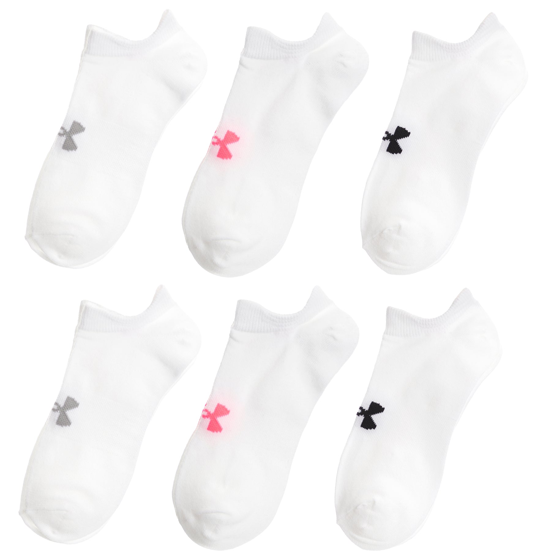 UA No Show 6 Pack Socks