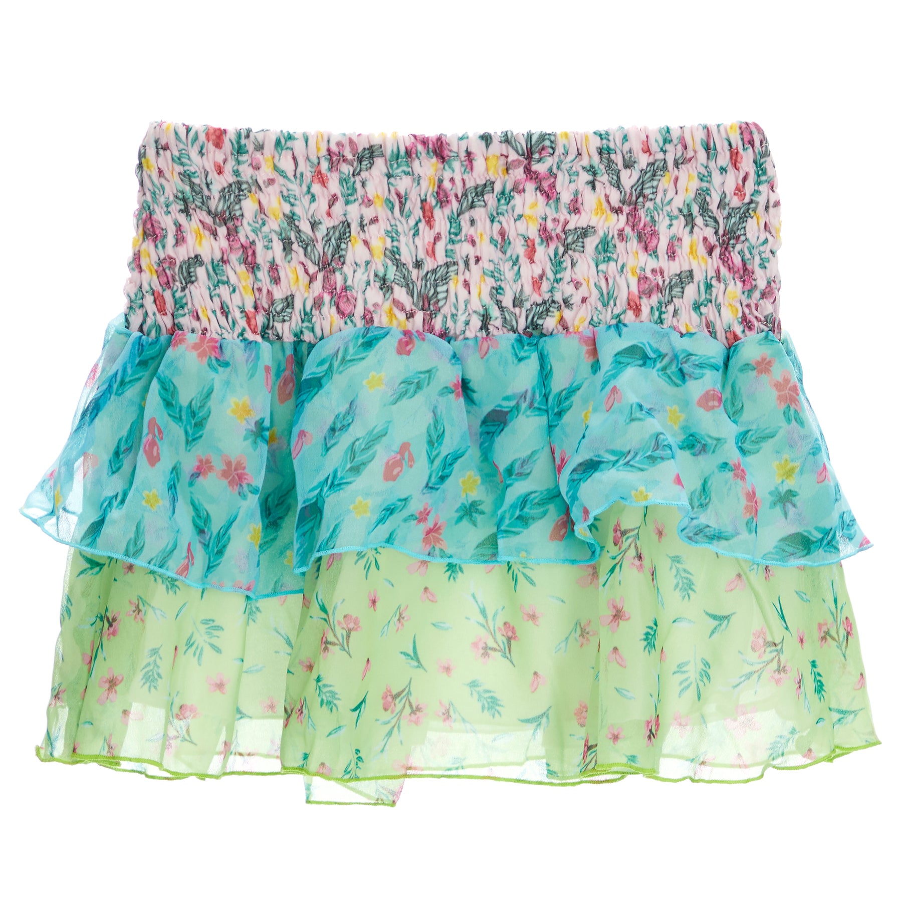 Bright Floral Chiffon Skirt