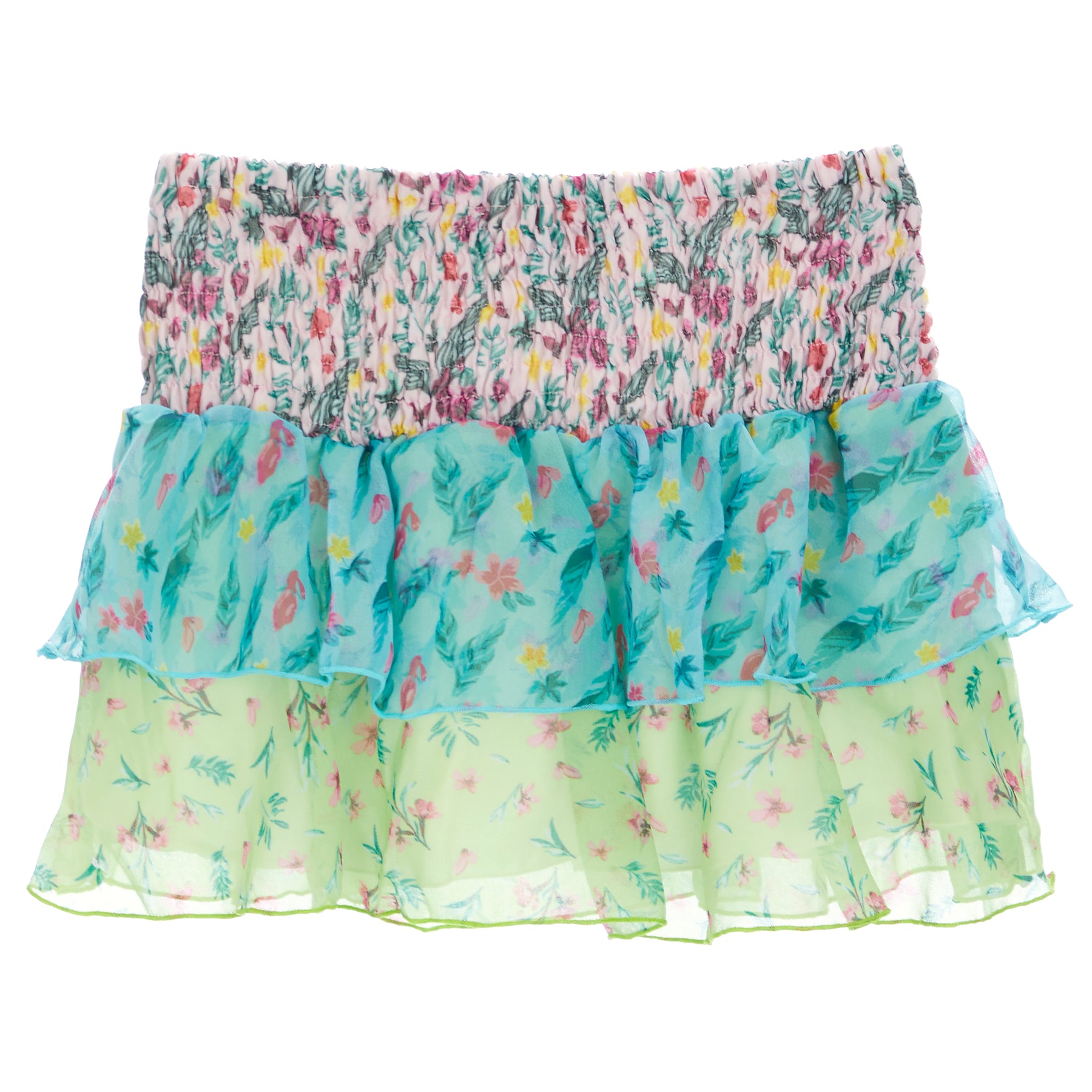 Bright Floral Chiffon Skirt