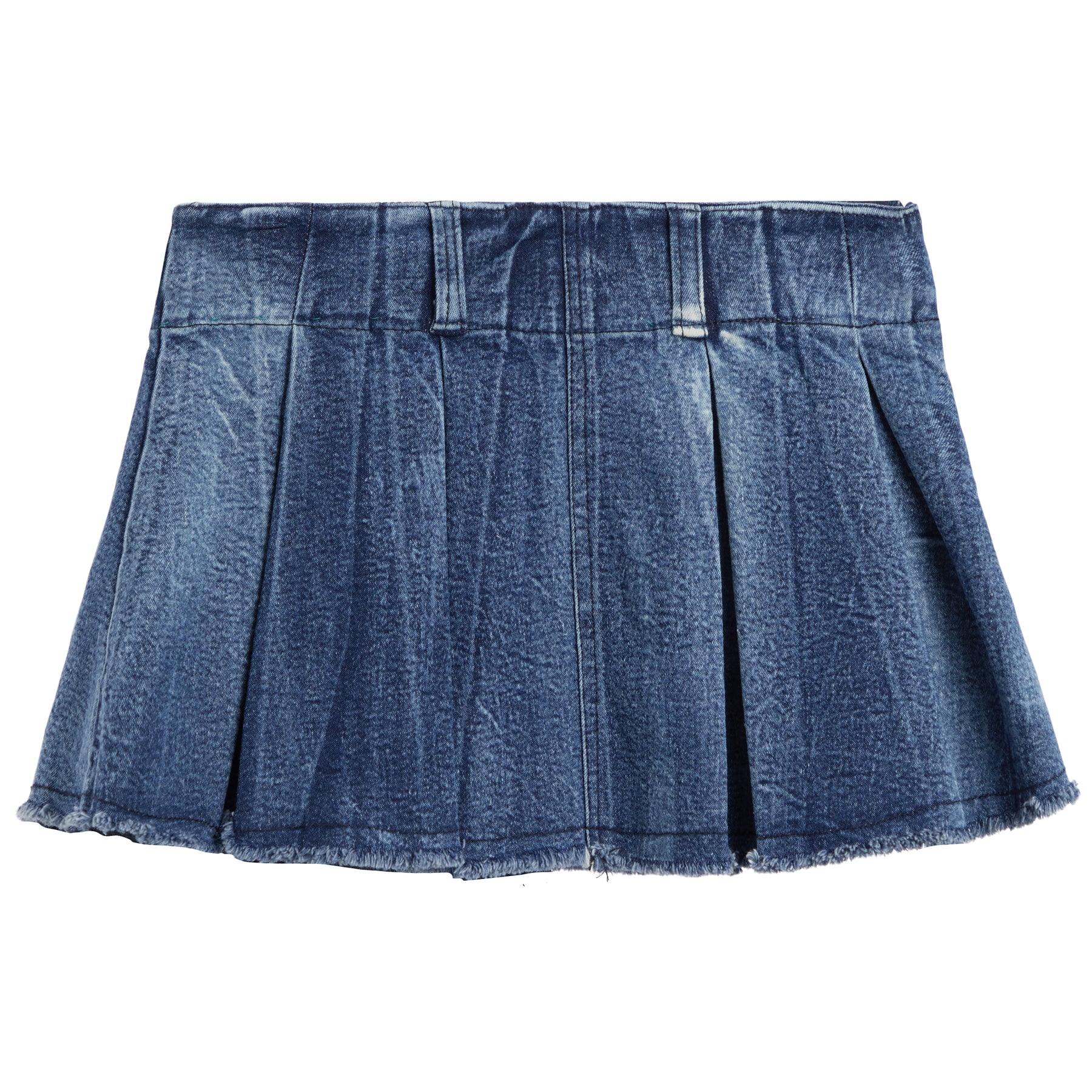 Denim Wash Pleated Skirt