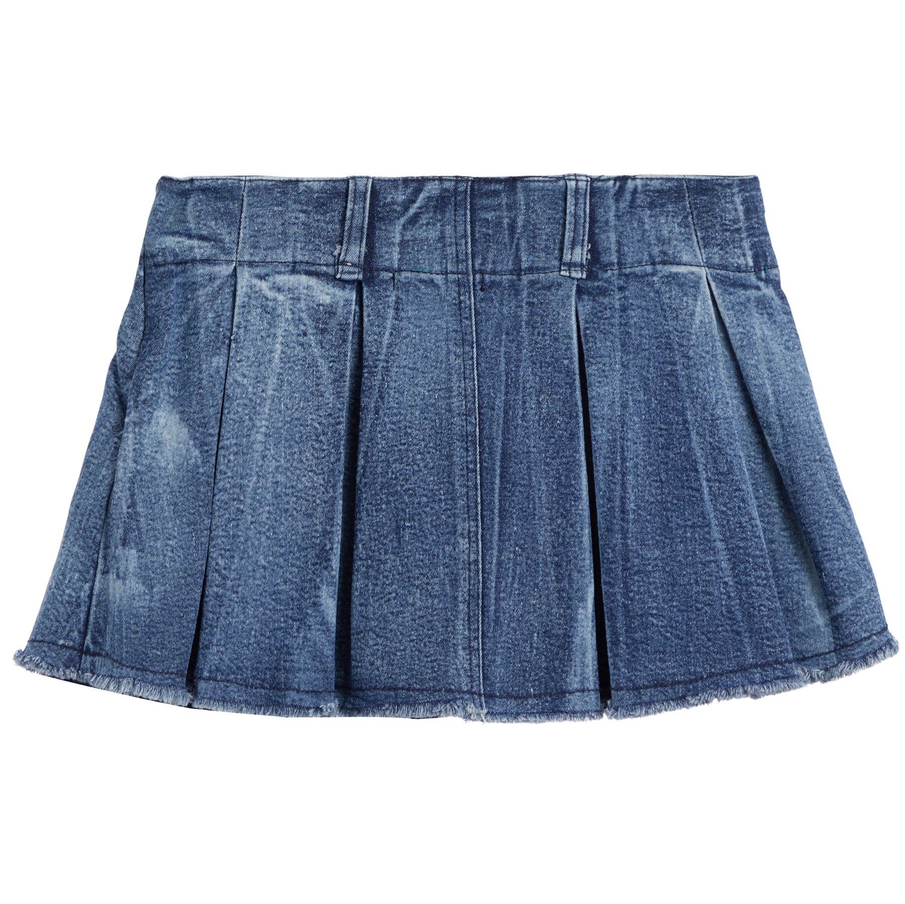 Denim Wash Pleated Skirt