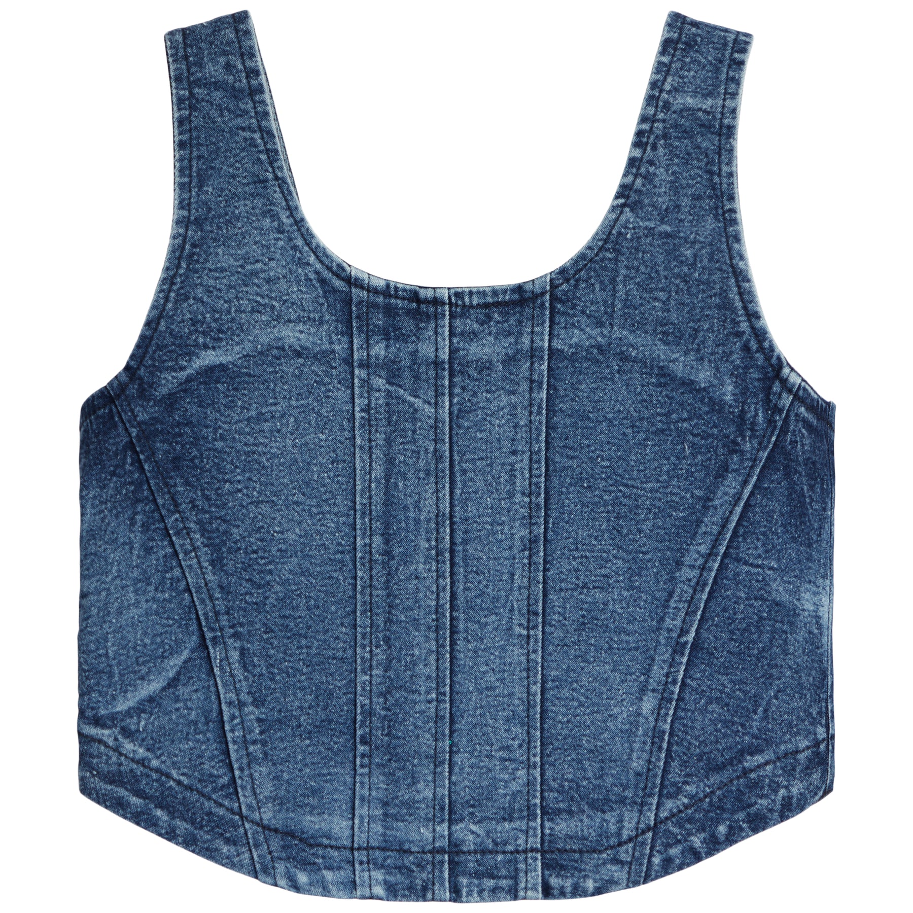 Denim Wash Corset Tank Top