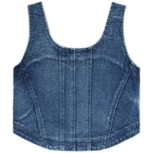Denim Wash Corset Tank Top