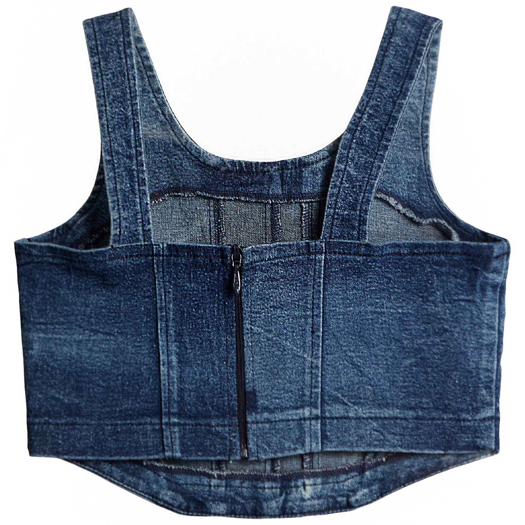 Denim Wash Corset Tank Top