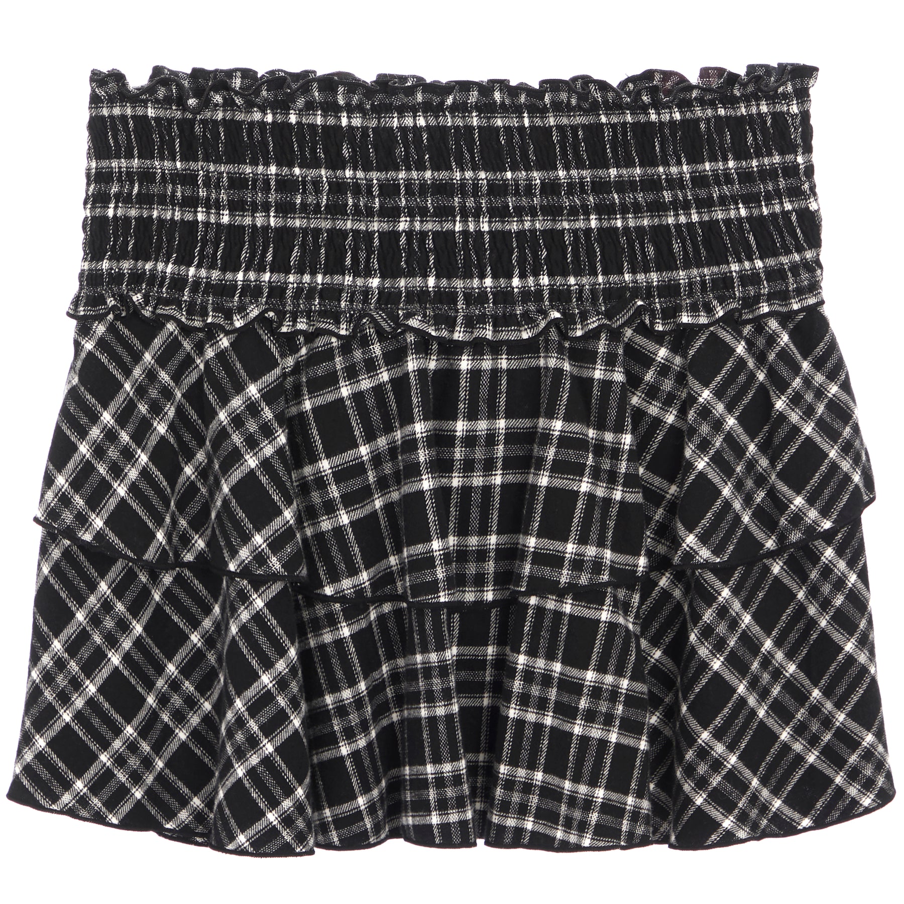 Plaid Flannel Ruffle Skirt