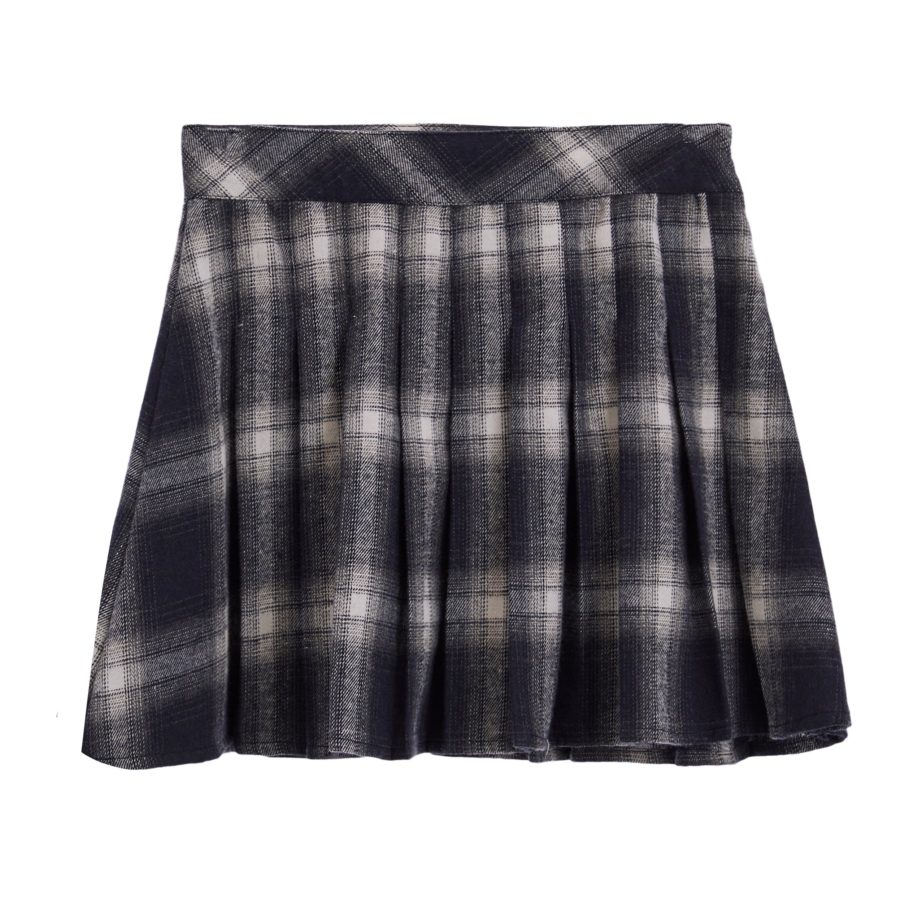 Plaid Flannel Pleat Skirt