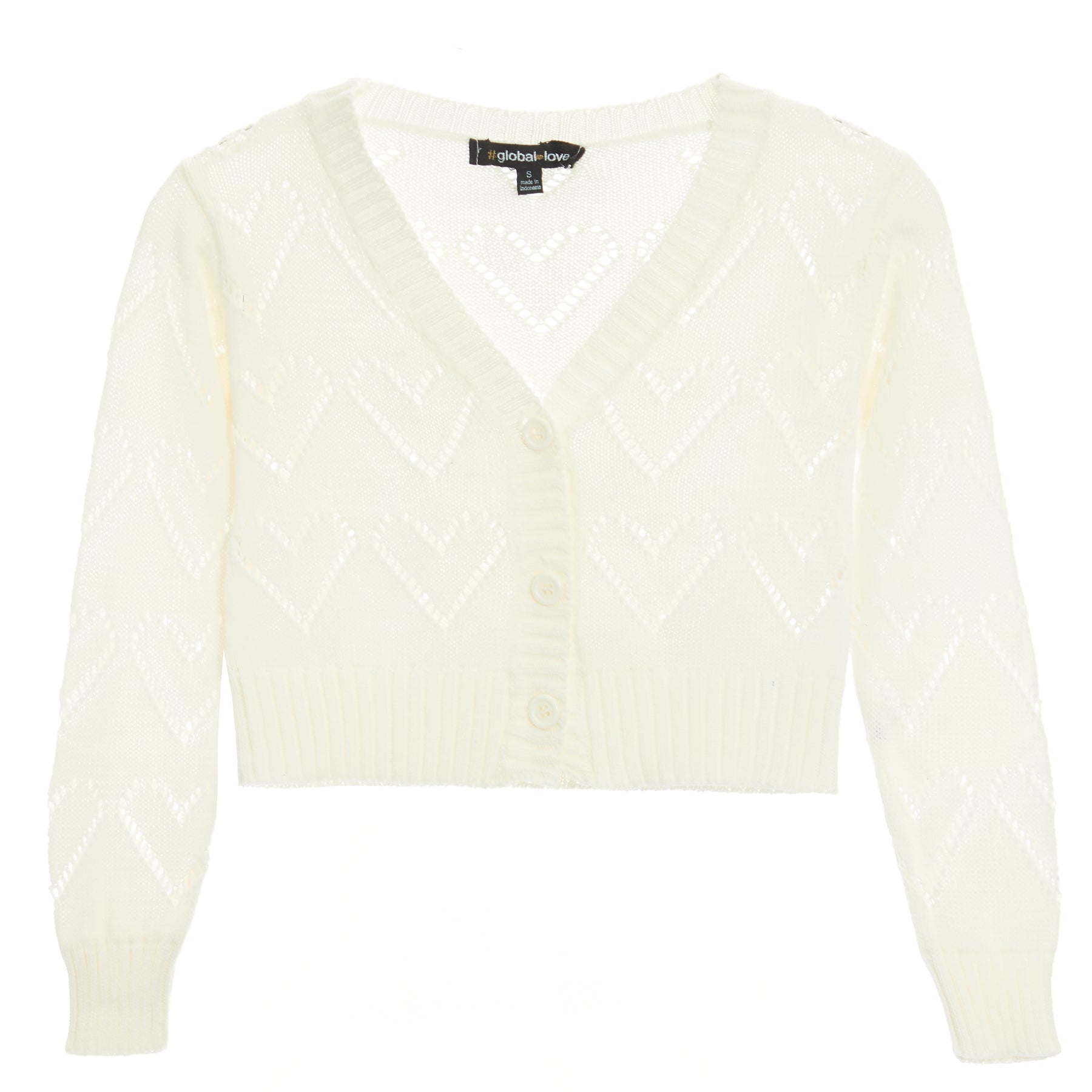 Pointelle Heart Cardigan