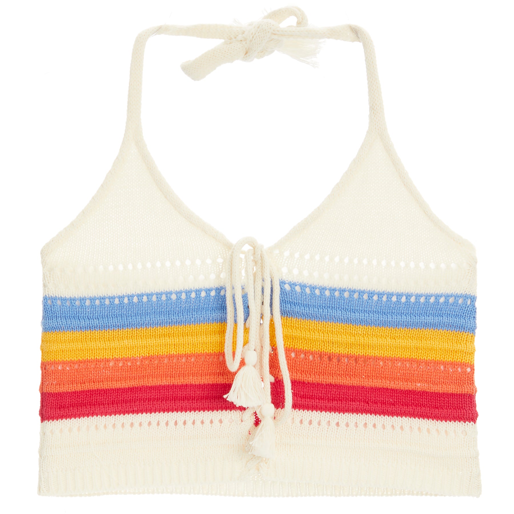 Striped Crochet Halter Top