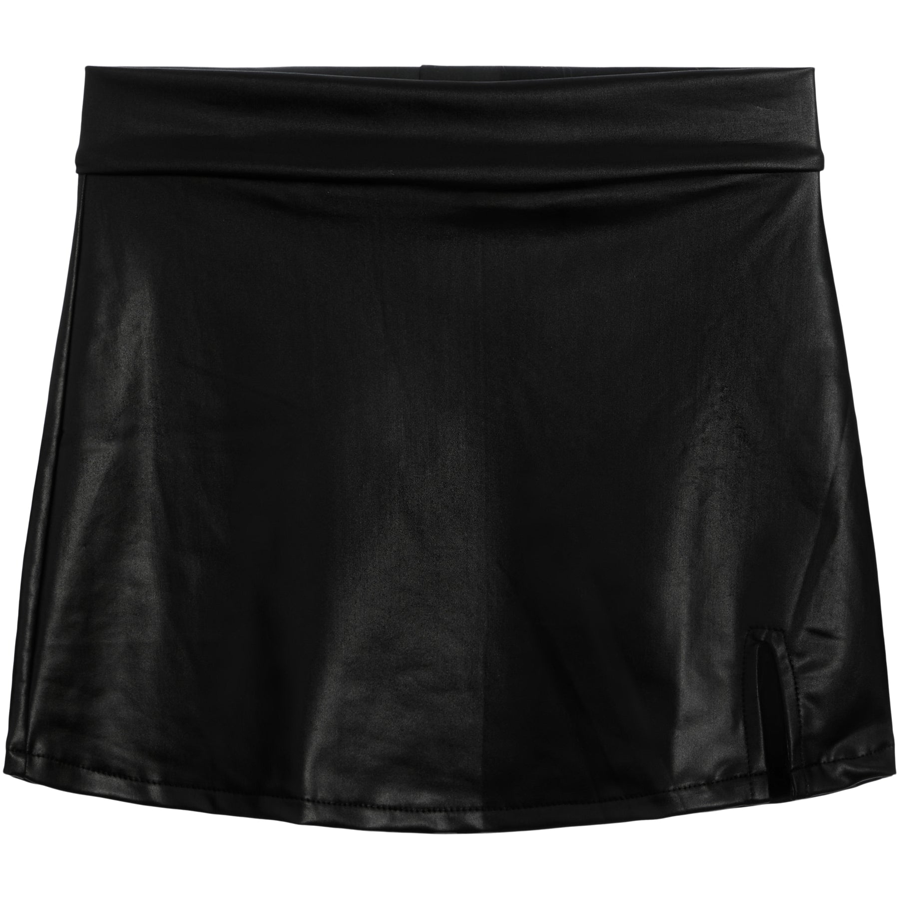 Vegan Leather Slit Skirt