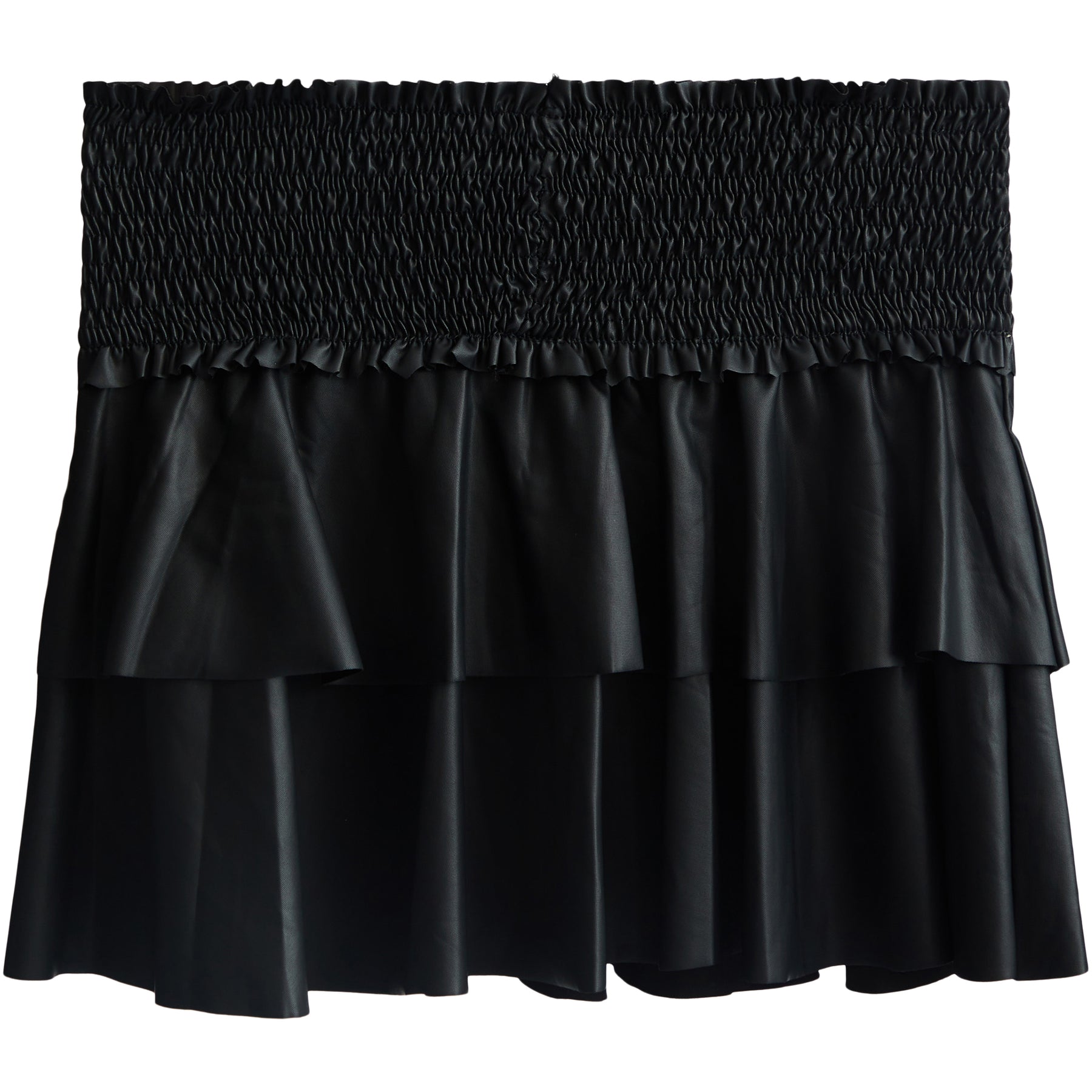 Vegan Leather Ruffle Skirt