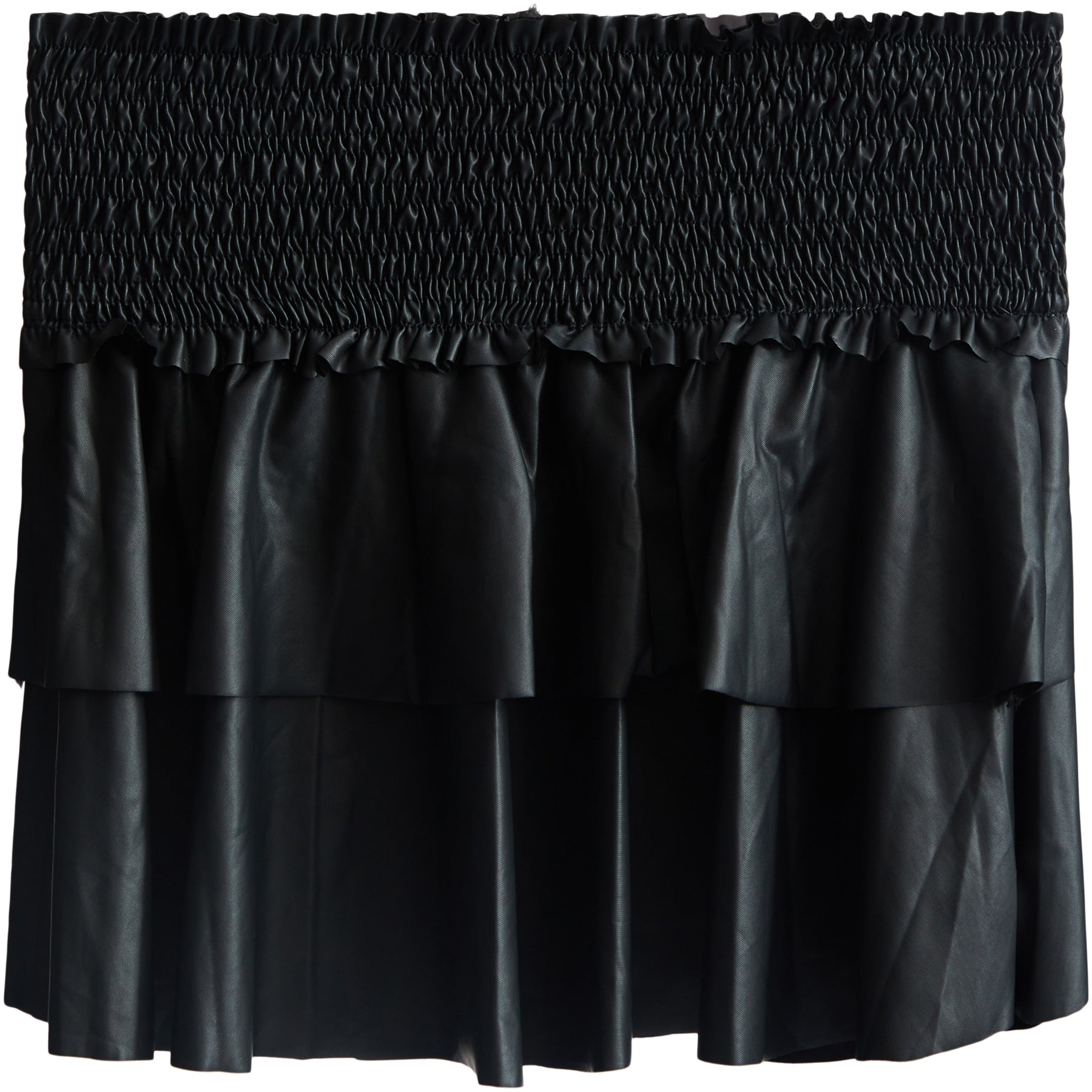 Vegan Leather Ruffle Skirt