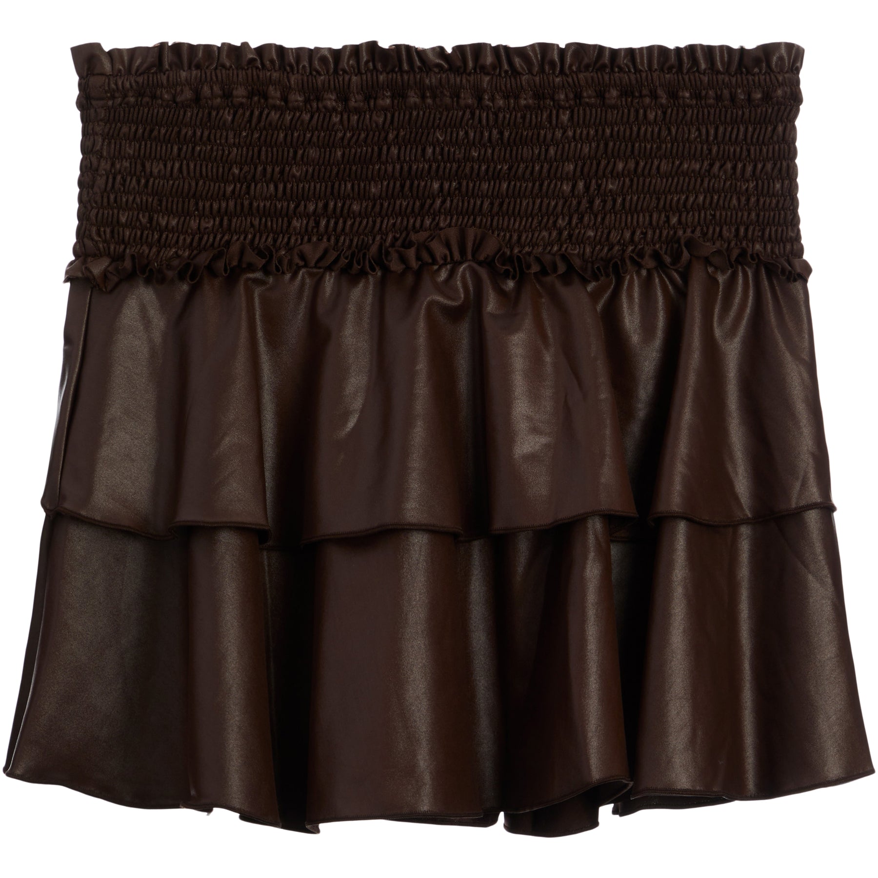 Vegan Leather Ruffle Skirt