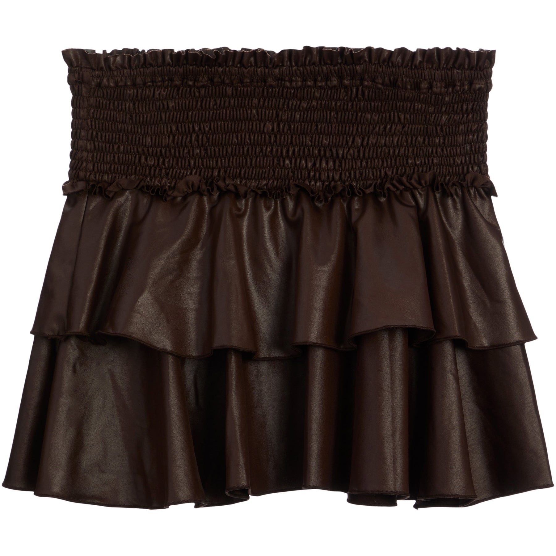 Vegan Leather Ruffle Skirt