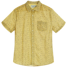 Micro-Leaf Print Slub Poplin Shirt-Wheat