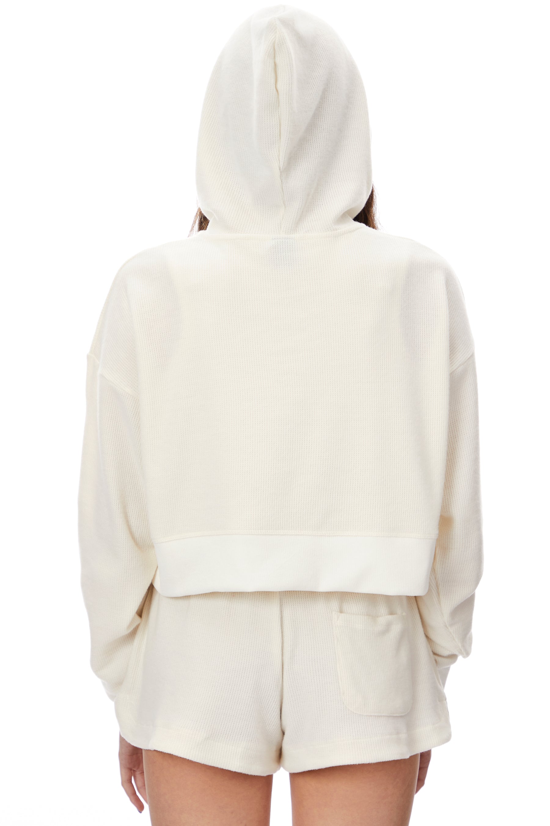 Brushed Waffle Pullover Hoodie