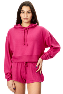 Brushed Waffle Pullover Hoodie