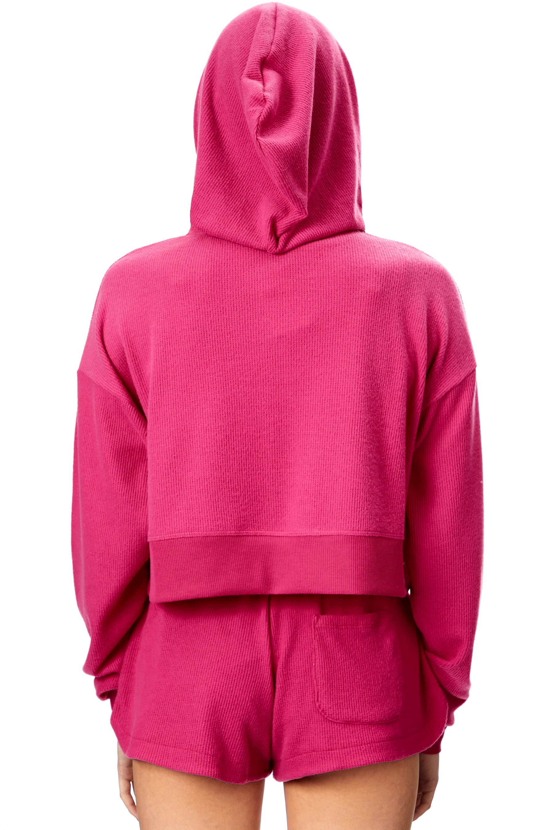Brushed Waffle Pullover Hoodie