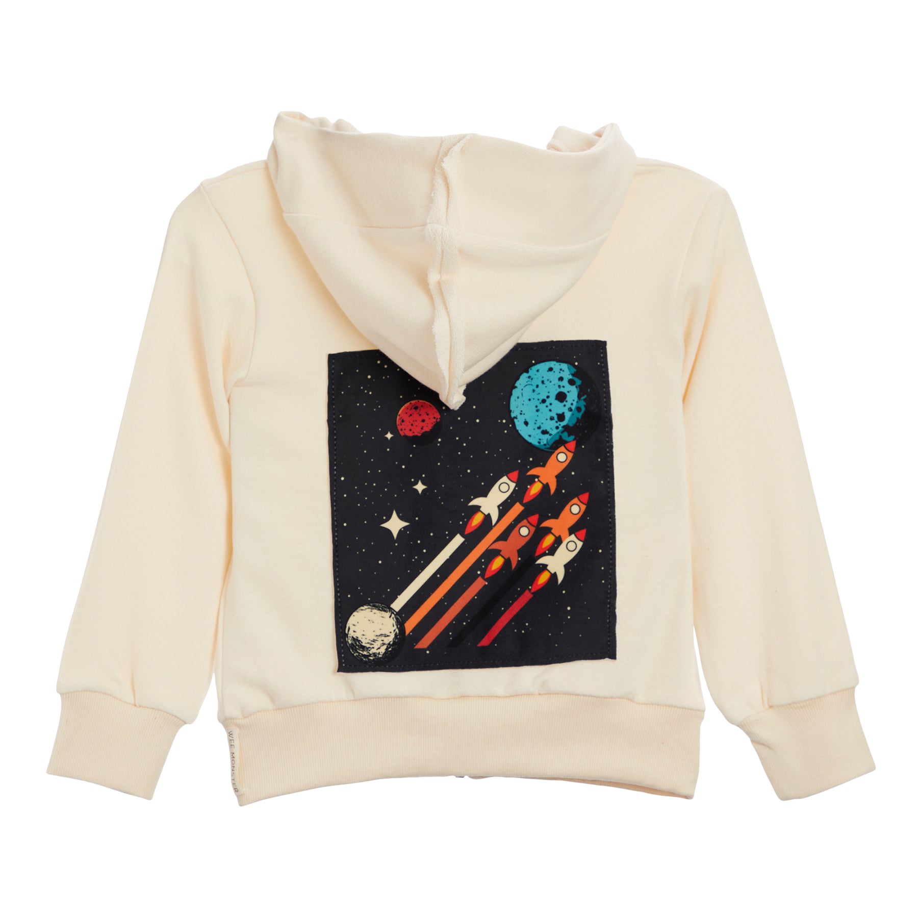 Space Rockets Cream Zip Hoodie