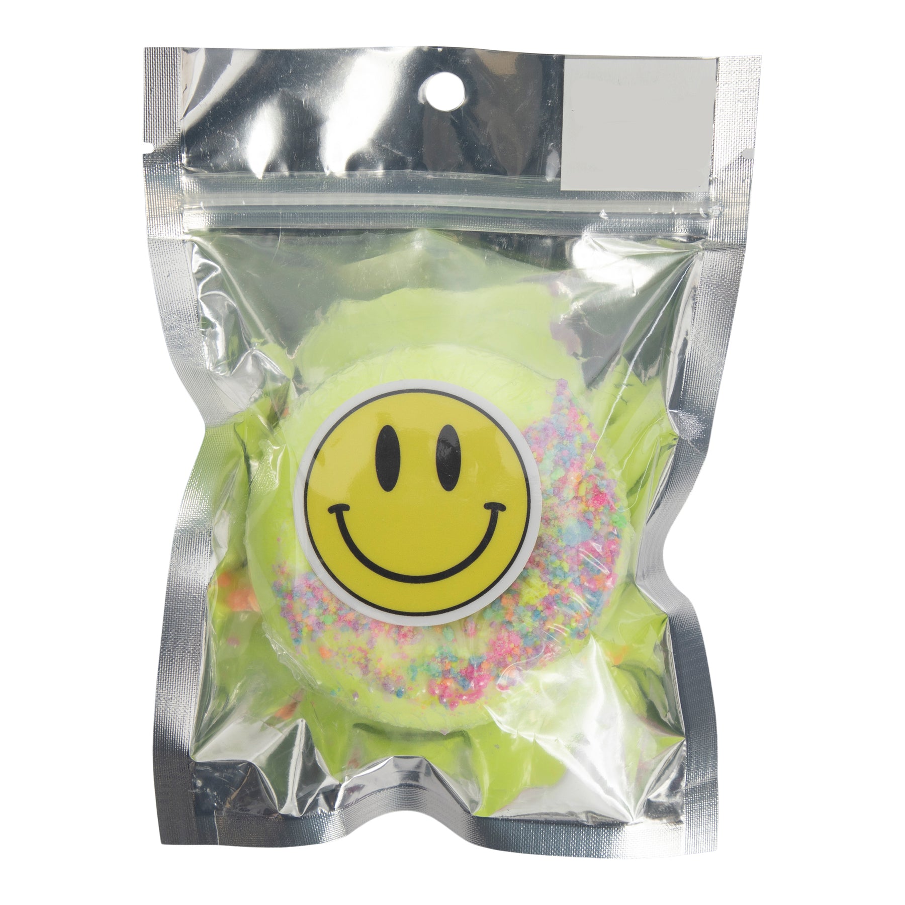 Preppy Smiley Donut Bath Bomb with sticker
