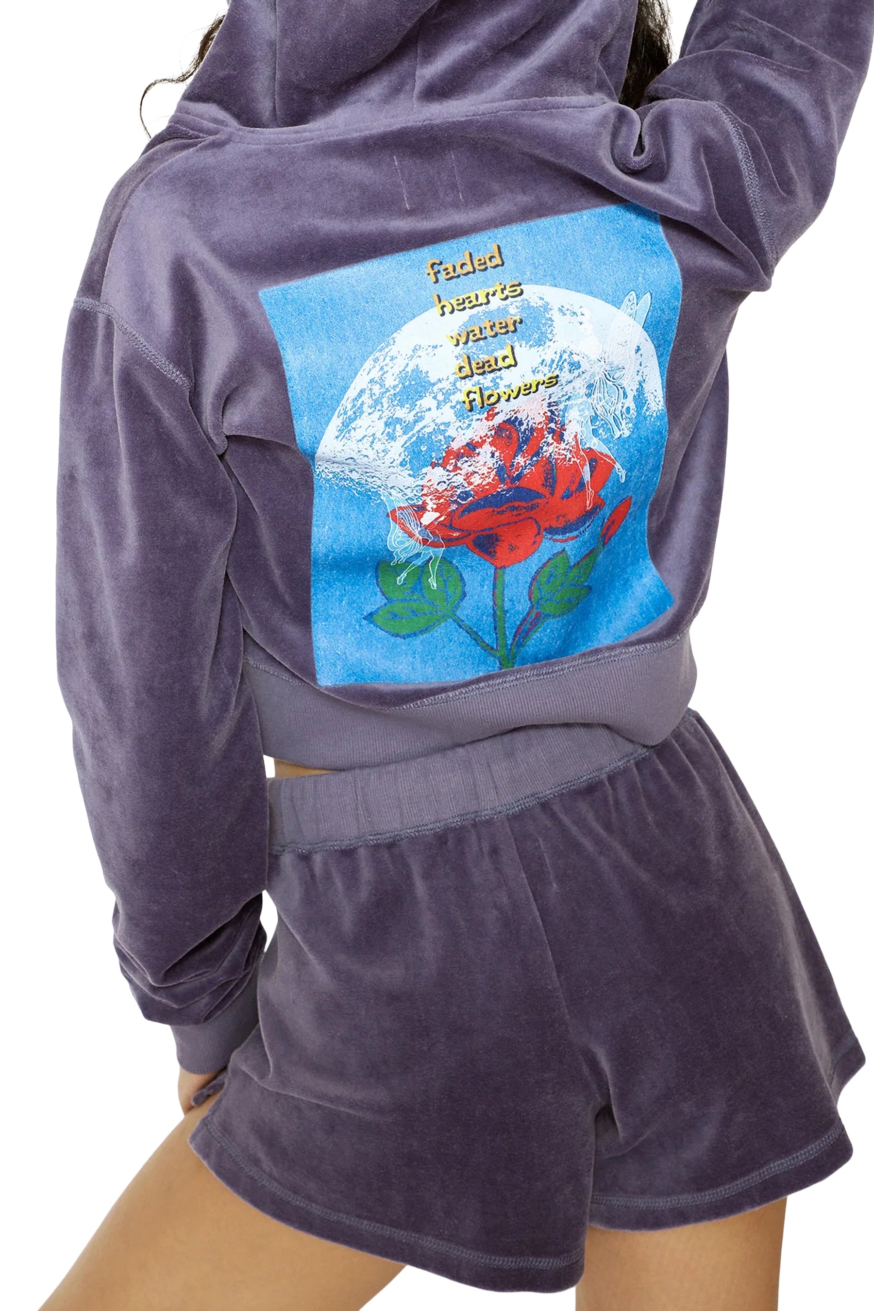 Let It Grow Zip-Up Velour Hoodie