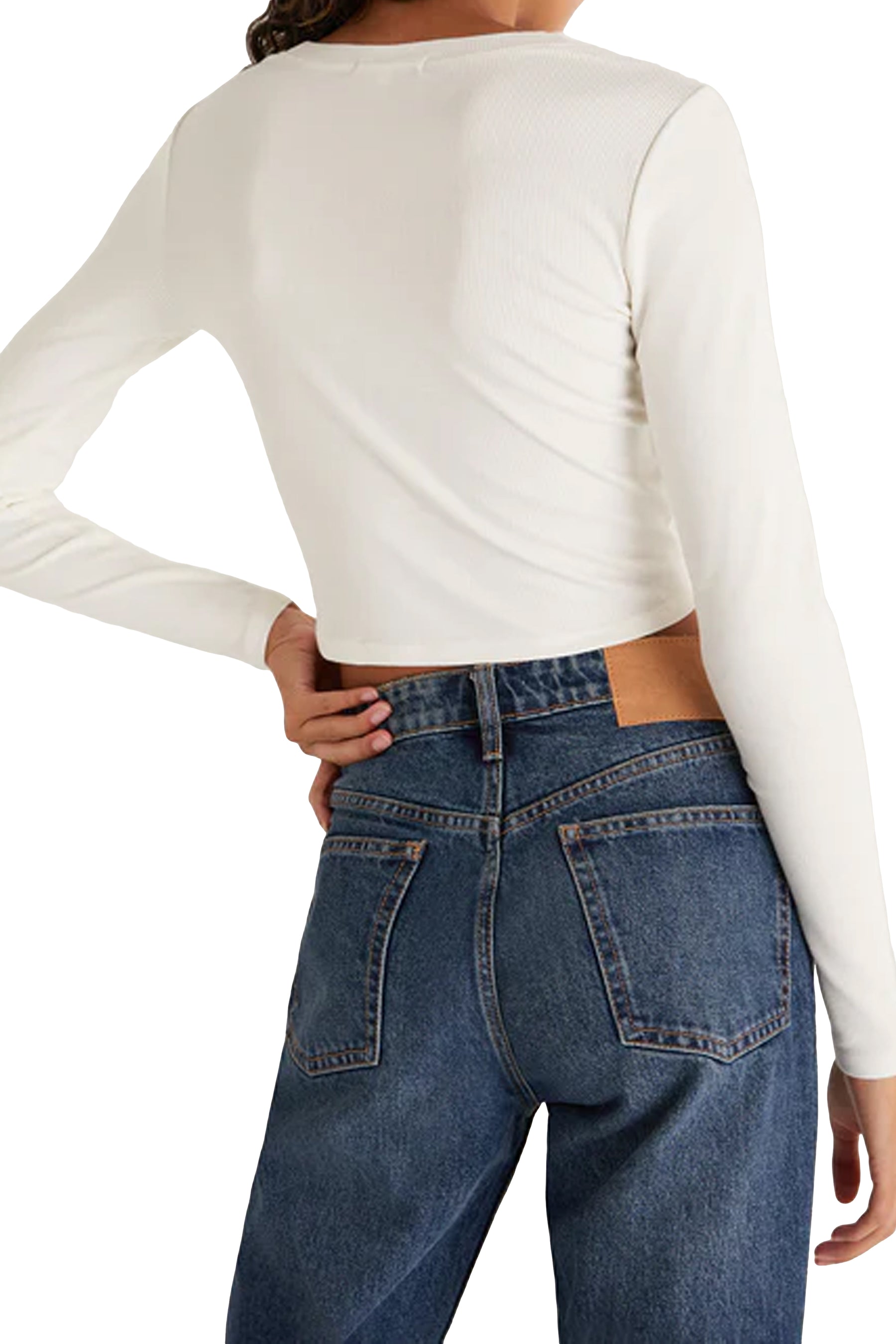 Gelina Cropped Long Sleeve Top