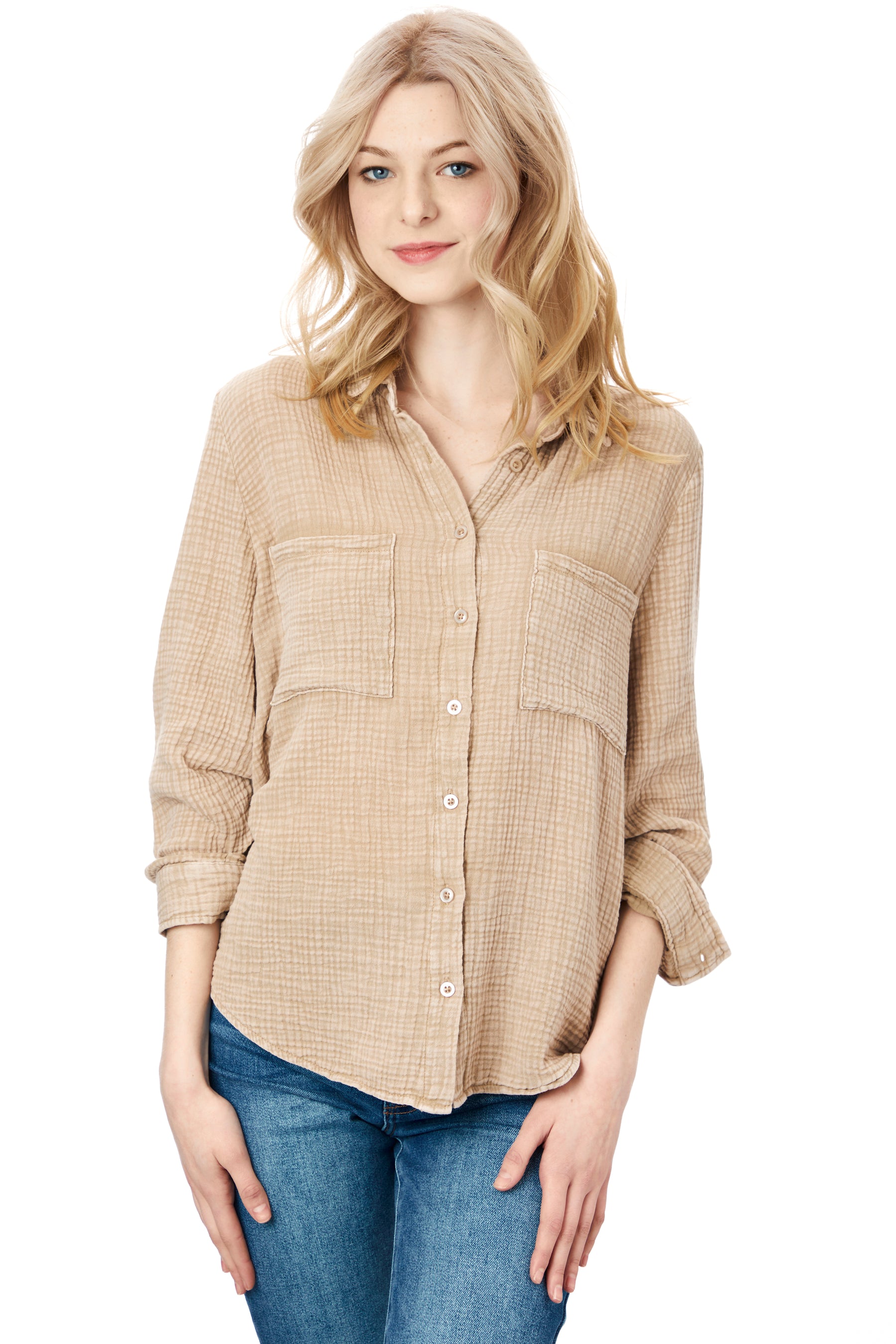 Kaili Button Up Gauze Top