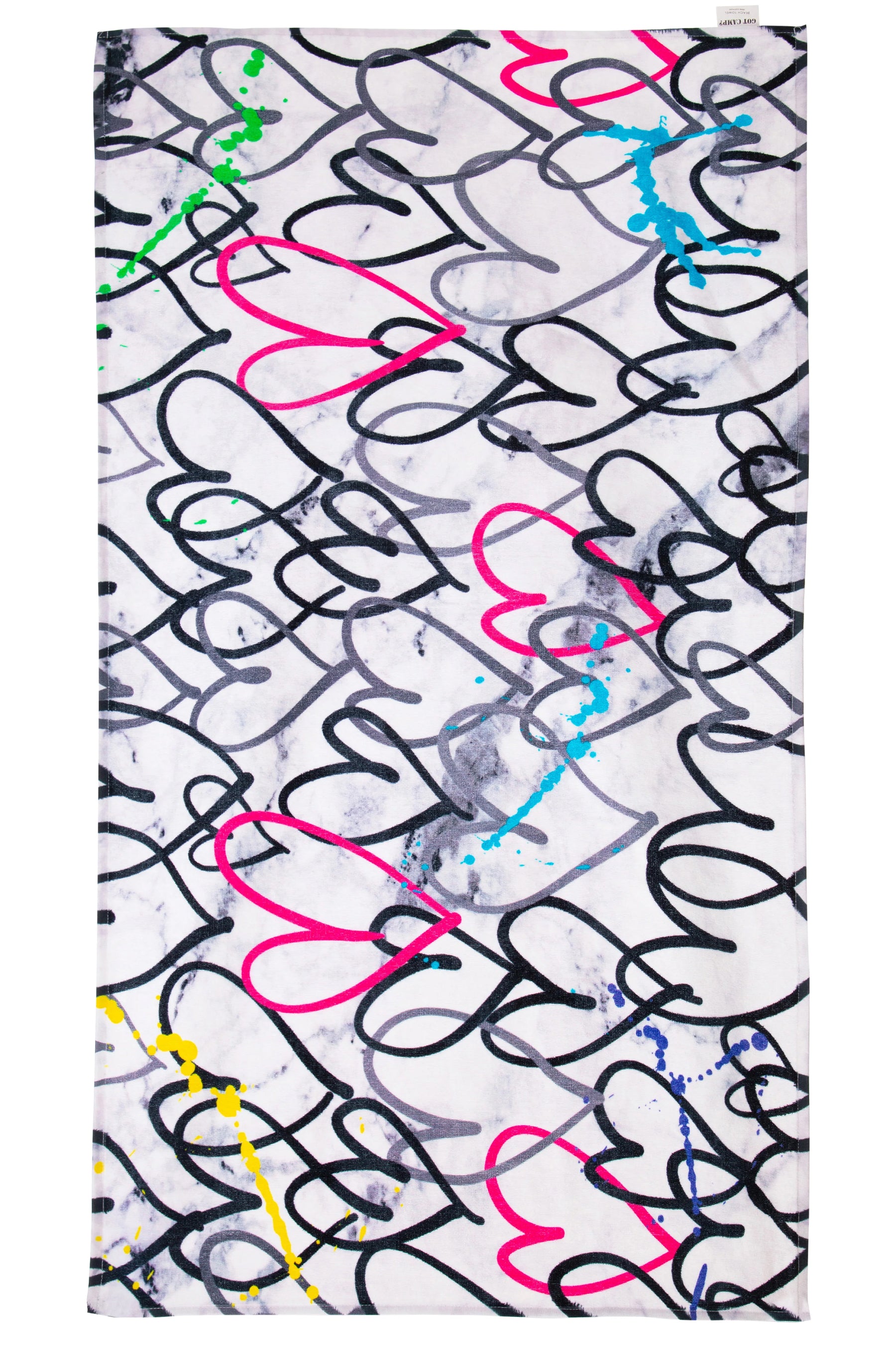 Marble Splatter Hearts Towel